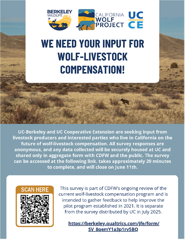 Member Engagement Needed - Perspectives on CDFW's Wolf-Livestock Compensation Program Survey
